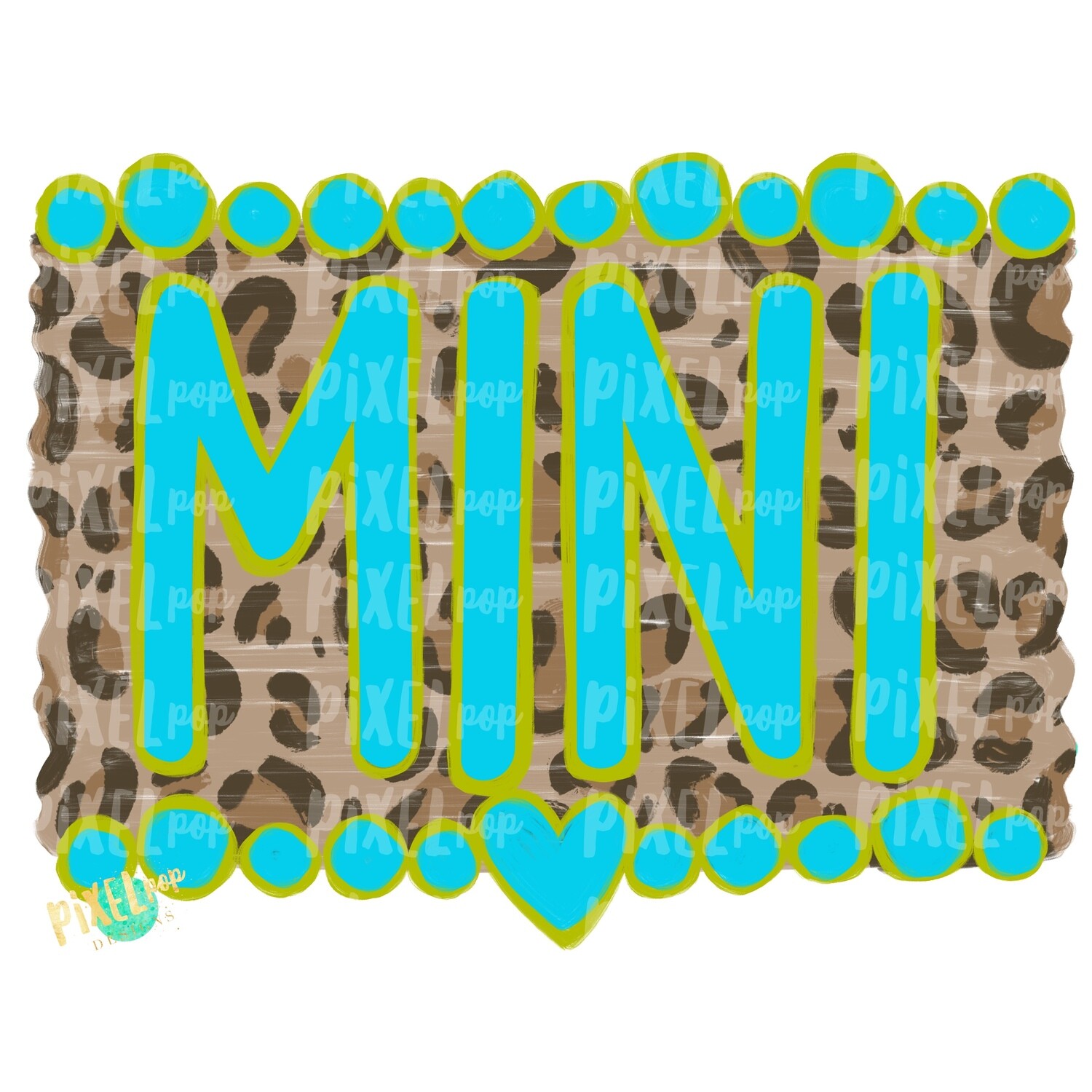 Mini Turquoise and Leopard Print PNG | Sublimation Art | Daughter Design | Painted PNG | Sublimation PNG | Digital Download | Mother's Day
