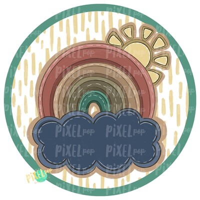 Earth Tone Rainbow Circle PNG | Digital Painting | Sublimation | Miscarriage Infant Pregnancy Loss | Digital | Printable Art | Rainbow PNG