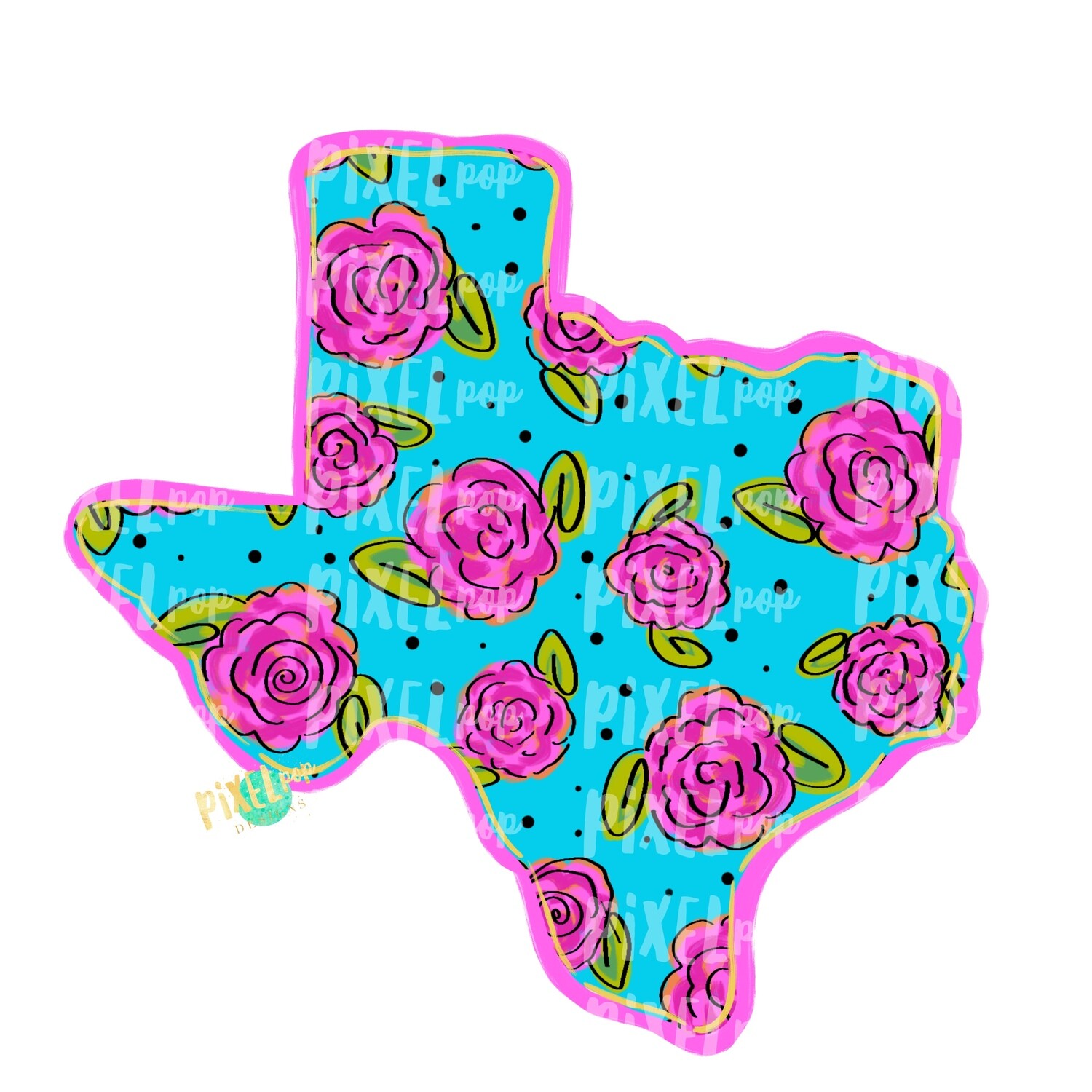 State of Texas Shape Blue Floral PNG | Texas | Home State | Sublimation Design | Heat Transfer | Digital | Flower Background