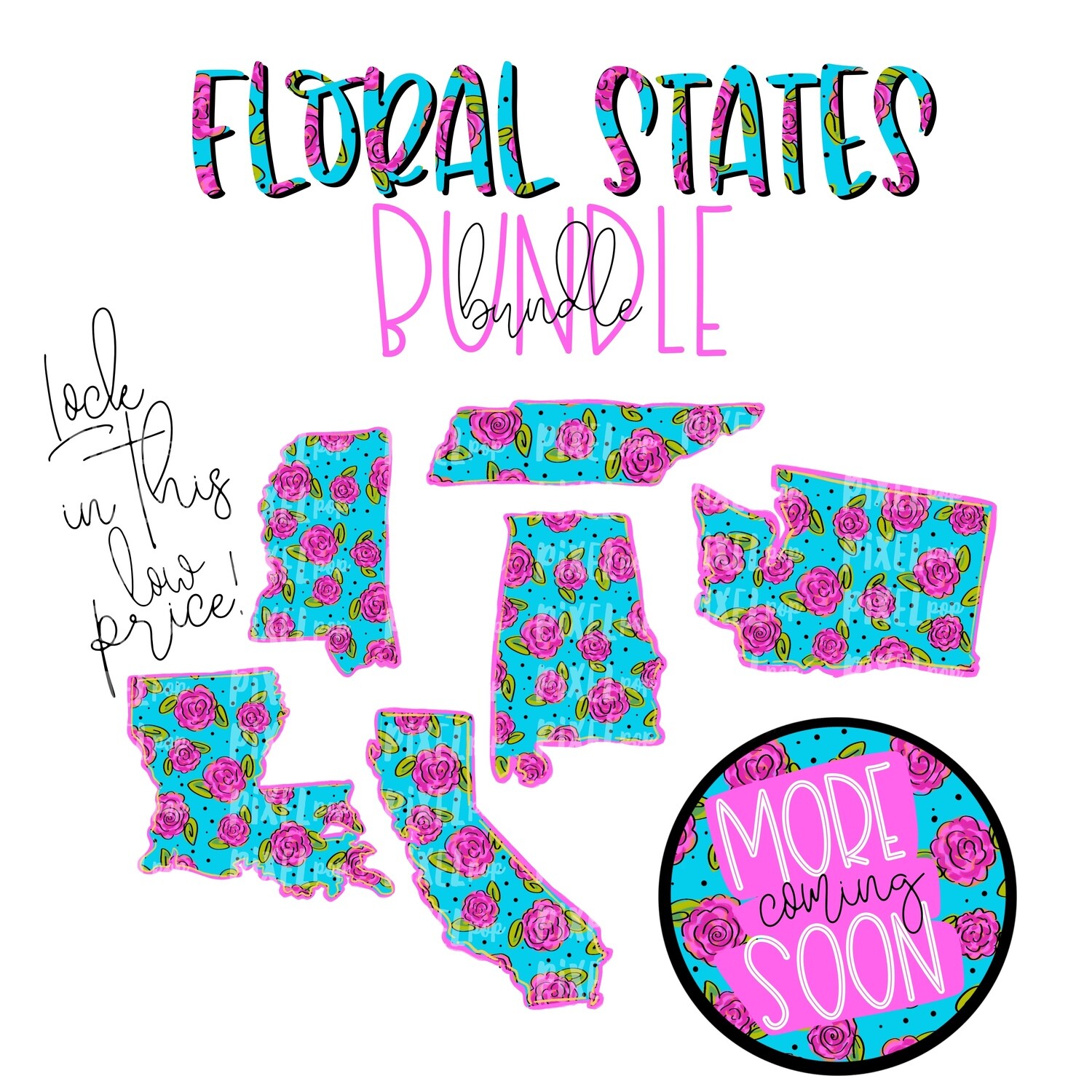 Blank State Shapes FLORAL Bundle - 14 Files (and counting)