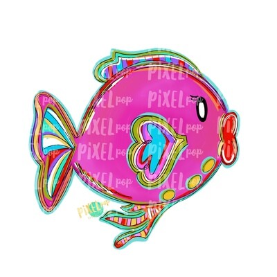 Bright Big Lips Fish Pink PNG | Fish | Fish Art | Fish Sublimation | Fish Design | Tropical Fish Clip Art | Fish Doodle | Digital Fish Art