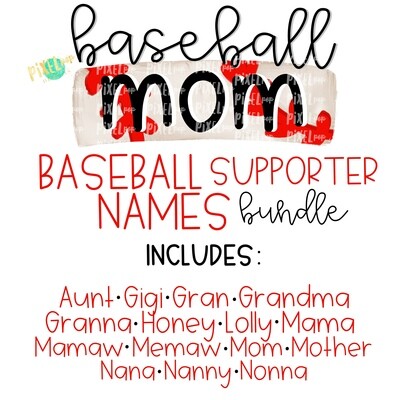 Baseball Supporter Names Bundle - 16 Designs