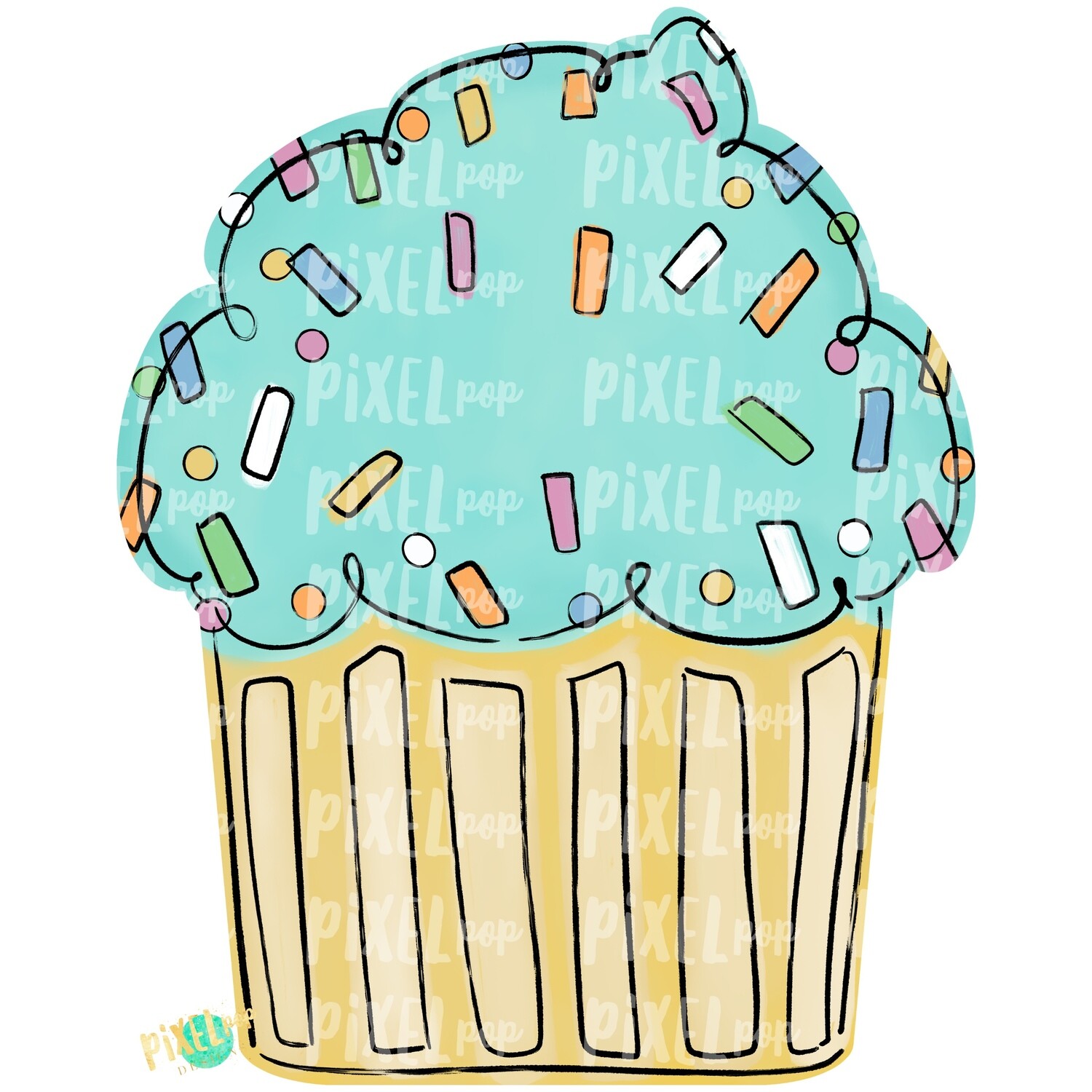 Neutral Cupcake PNG | Birthday Cupcake | Happy Birthday | Cupcake Door Hanger PNG | Sublimation | Digital Download | Printable Art | Clipart