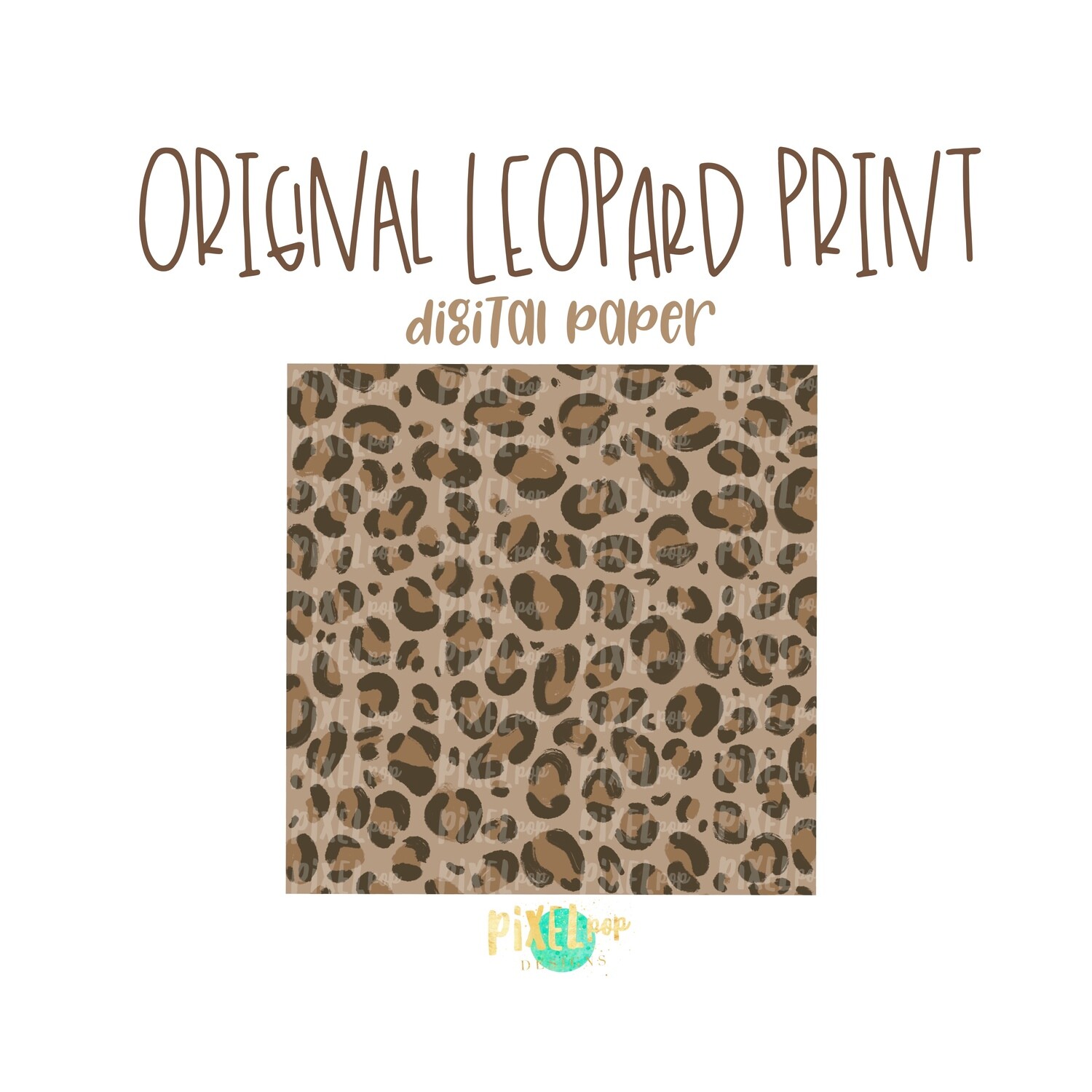 Original Leopard Print Digital Paper PNG | Leopard | Animal Print | Sublimation PNG | Digital Download | Digital Scrapbooking Paper