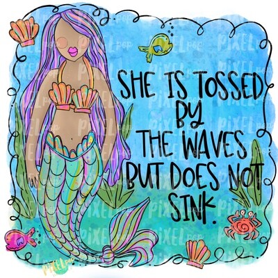 Tossed By the Waves But Does Not Sink Mermaid PNG | Mermaid | Mermaid Design | Mermaids | Sea | Sublimation Design  | Digital Art |