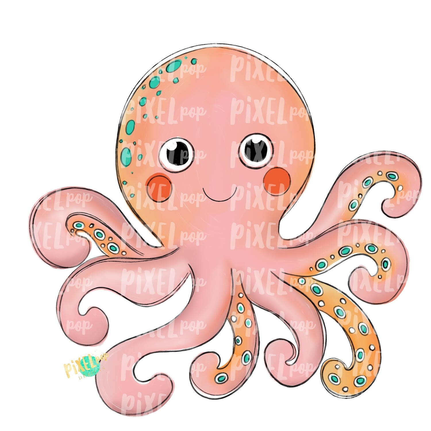 Осьминог рисунок мультяшный. Fox Octopus.