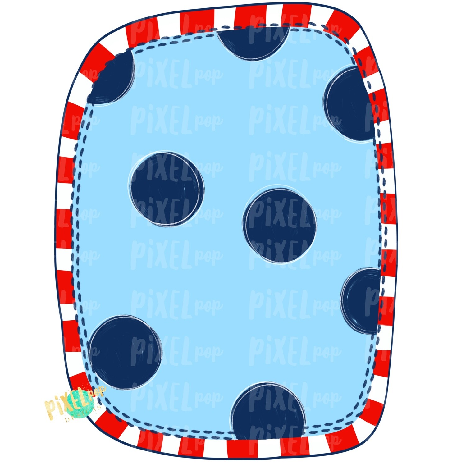 Red White Blue Frame PNG | July 4th Frame | Digital Frame | Hand Painted | Independence Day Art | Digital Download | Printable Artwork | Art