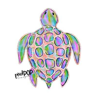 Coral Sea Turtle PNG | Turtle | Turtle Art | Hand Painted | Digital Ocean Art | Animal Art | Turtle Clip Art | Turtle Digital | Animal Art