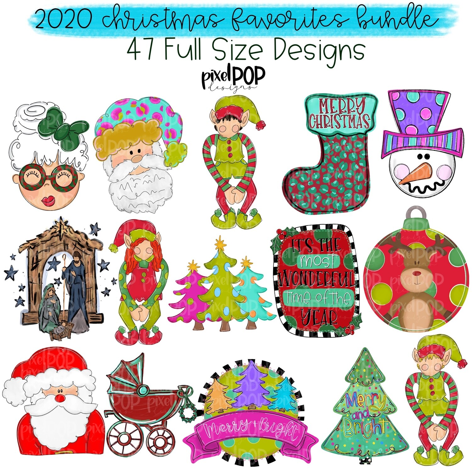 2020 Christmas Favorites Bundle (47 PNG Files)