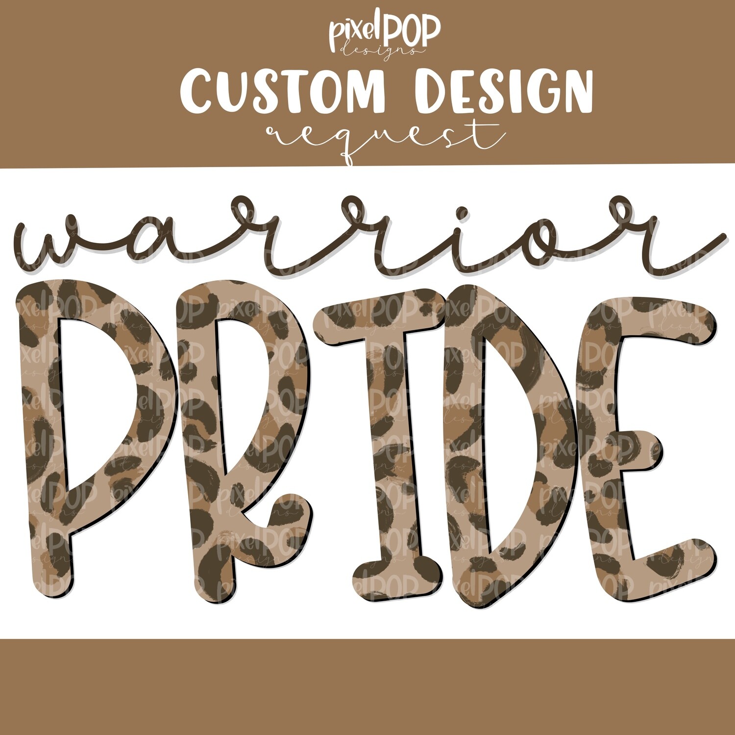 Custom School Mascot Leopard Print Pride Image Request