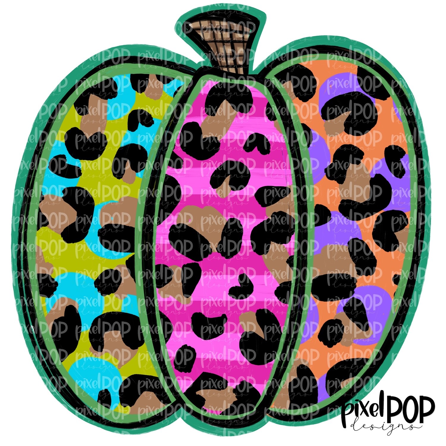 Leopard Print Jewel Toned Pumpkin PNG | Halloween Digital | Halloween Pumpkin Sublimation PNG | Pumpkin Digital Art | Pumpkin