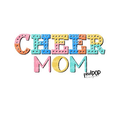 Cheer Mom Colorblock Bright Design PNG | Cheer | Cheer Design | Sublimation Design | Heat Transfer | Digital Print | Printable | Clip Art