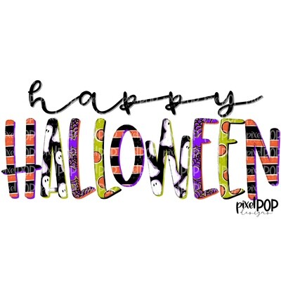 Happy Halloween Printed PNG | Halloween Sublimation | Happy Halloween Digital Art | Printable Art | Digital Download | Ghost | Spider Web