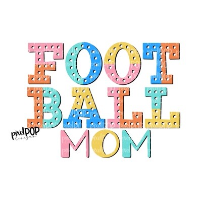 Football Mom Colorblock Bright Design PNG | Football Design | Sublimation Design | Heat Transfer | Digital Print | Printable | Clip Art