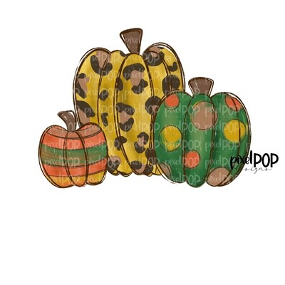 Fall Harvest Pumpkins Leopard PNG | Pumpkin Art | Pumpkin PNG Design | Hand Painted Design | Fall Art | Fall Design | Fall Art | Happy Fall