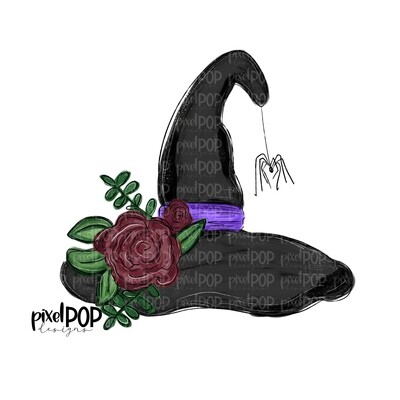Witch Hat PNG | Gothic Withc Hat | Halloween | Witch | Hand Painted Design | Sublimation PNG | Digital Download | Printable Artwork | Art