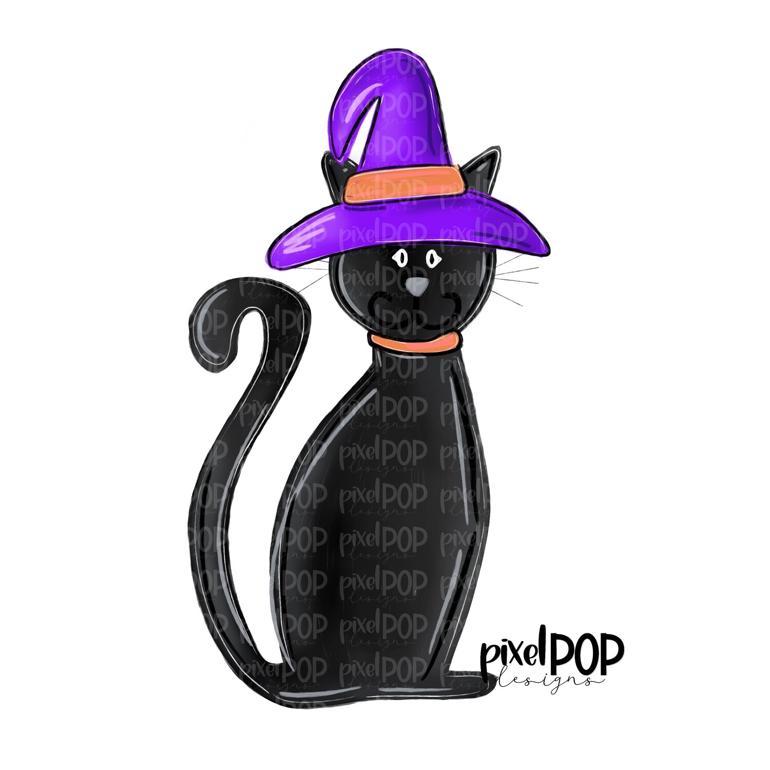 Black Cat Witch Halloween PNG | Cat PNG | Halloween Art | Sublimation Design | Digital Artwork | Digital Download | Printable Art | Clip Art