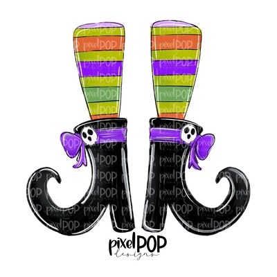Witch Shoes with Striped Socks PNG | Halloween Design | Witch Design | Spooky Sublimation PNG | Digital Download | Printable Artwork | Art