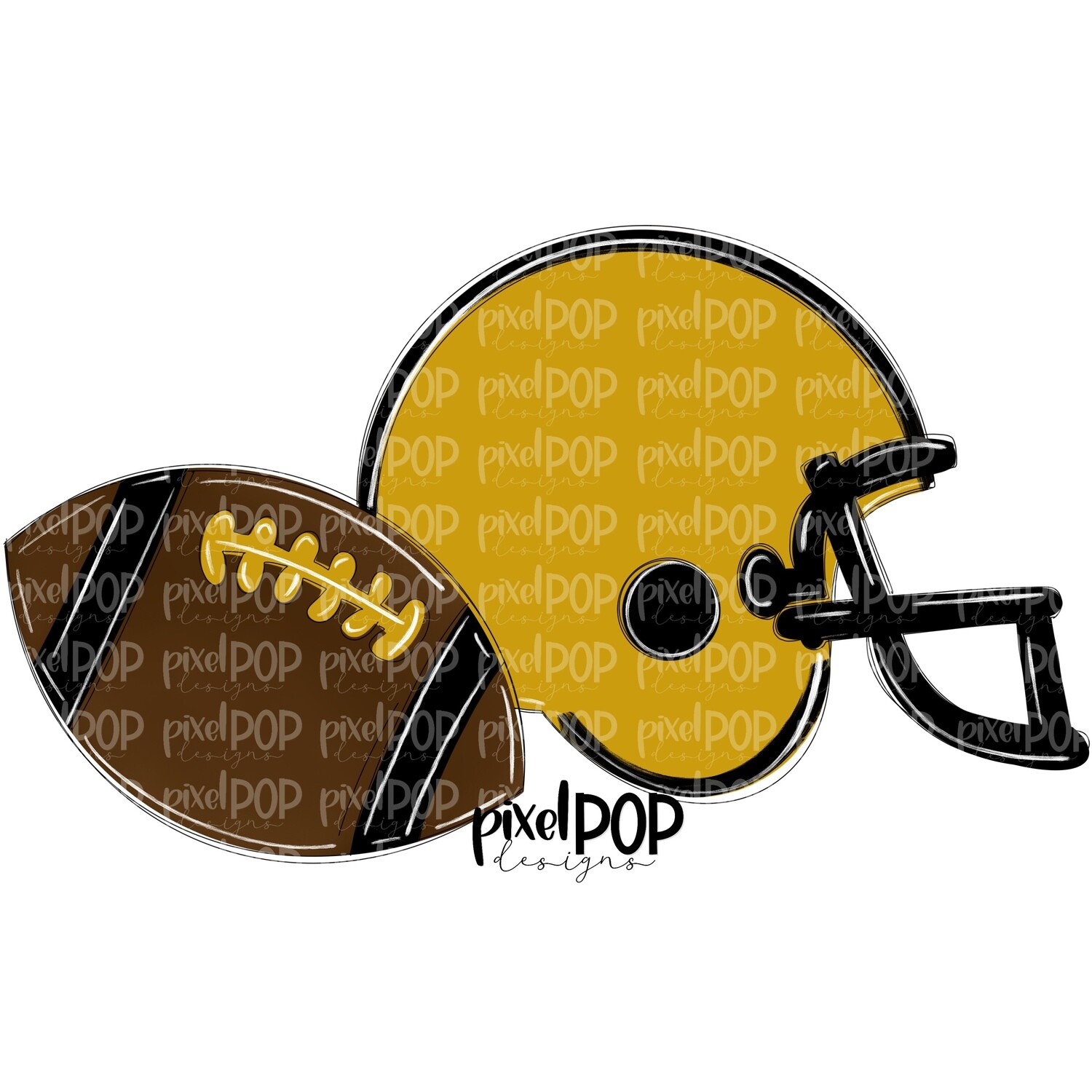 Football and Helmet Gold and Black PNG | Football | Football Design | Football Art | Football Blank | Sports Art
