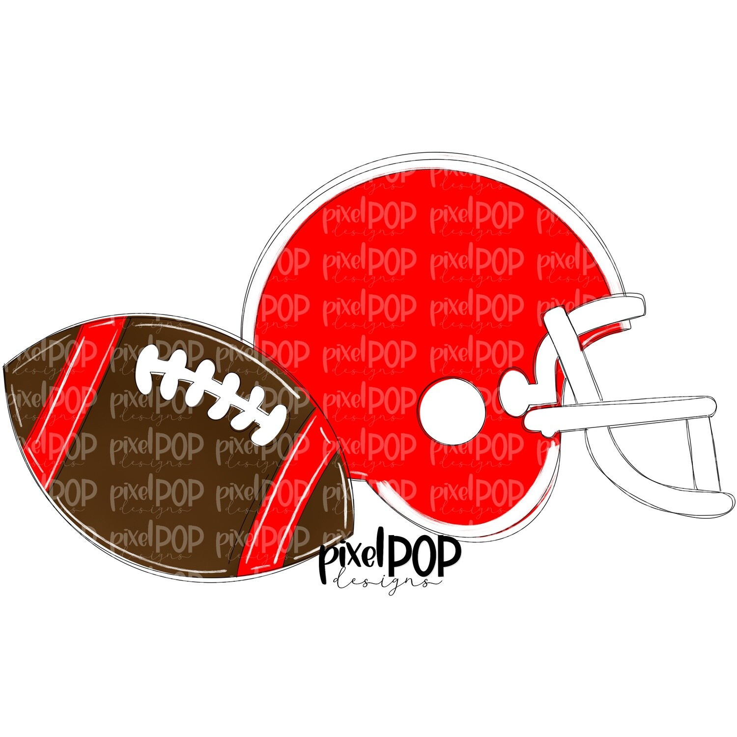 Football and Helmet Red and White PNG | Football | Football Design | Football Art | Football Blank | Sports Art