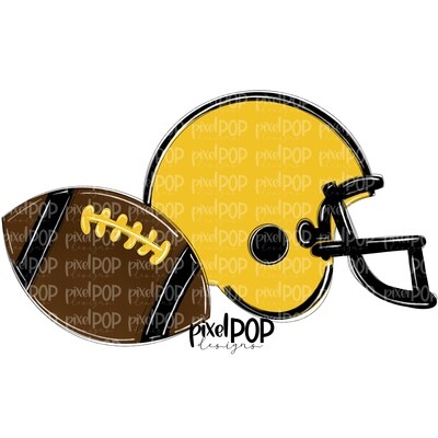 Football and Helmet Yellow and Black PNG | Football | Football Design | Football Art | Football Blank | Sports Art
