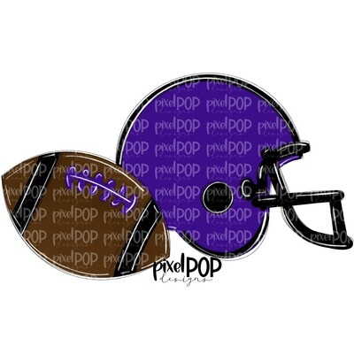 Football and Helmet Purple and Black PNG | Football | Football Design | Football Art | Football Blank | Sports Art