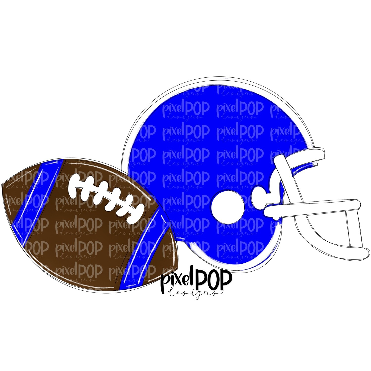 Football and Helmet Blue and White PNG | Football | Football Design | Football Art | Football Blank | Sports Art