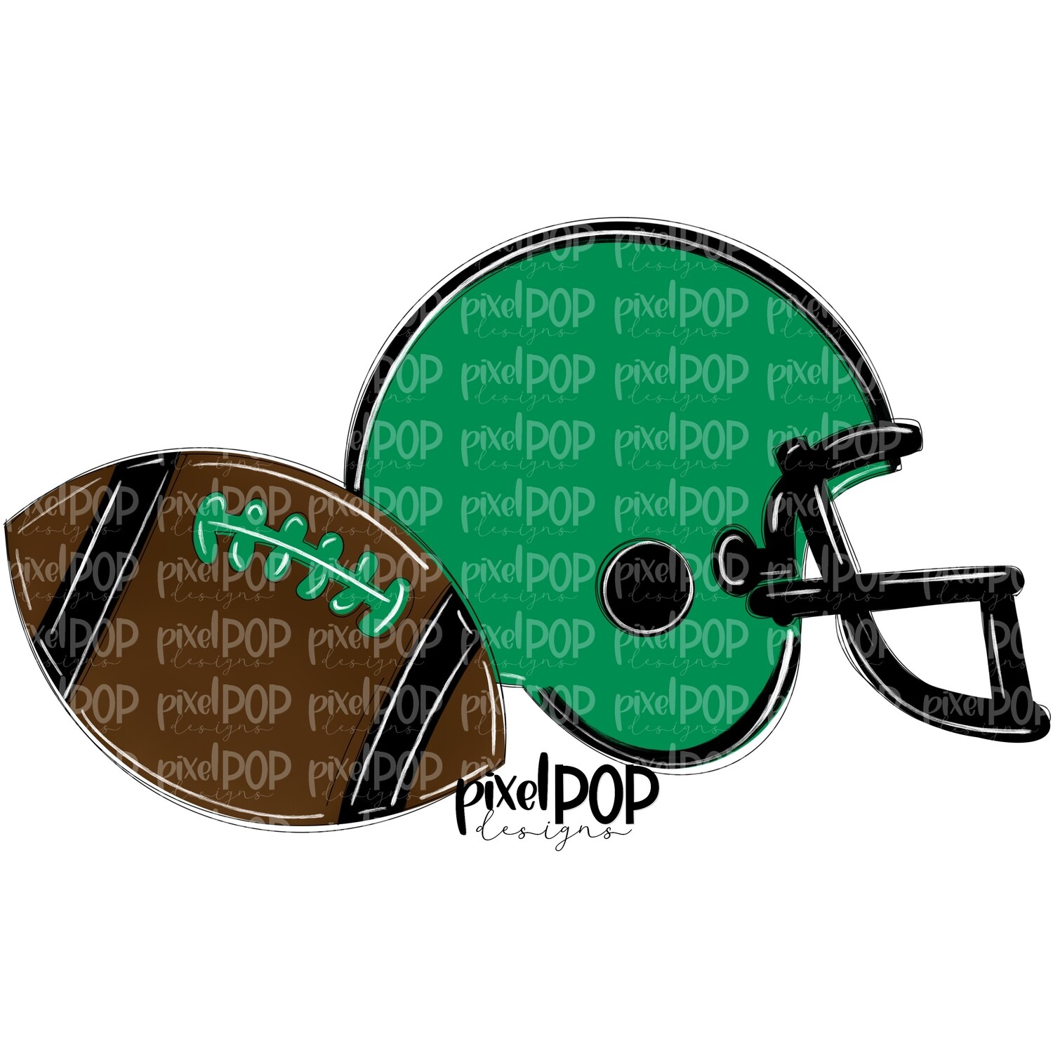 Football and Helmet Green and Black PNG | Football | Football Design | Football Art | Football Blank | Sports Art