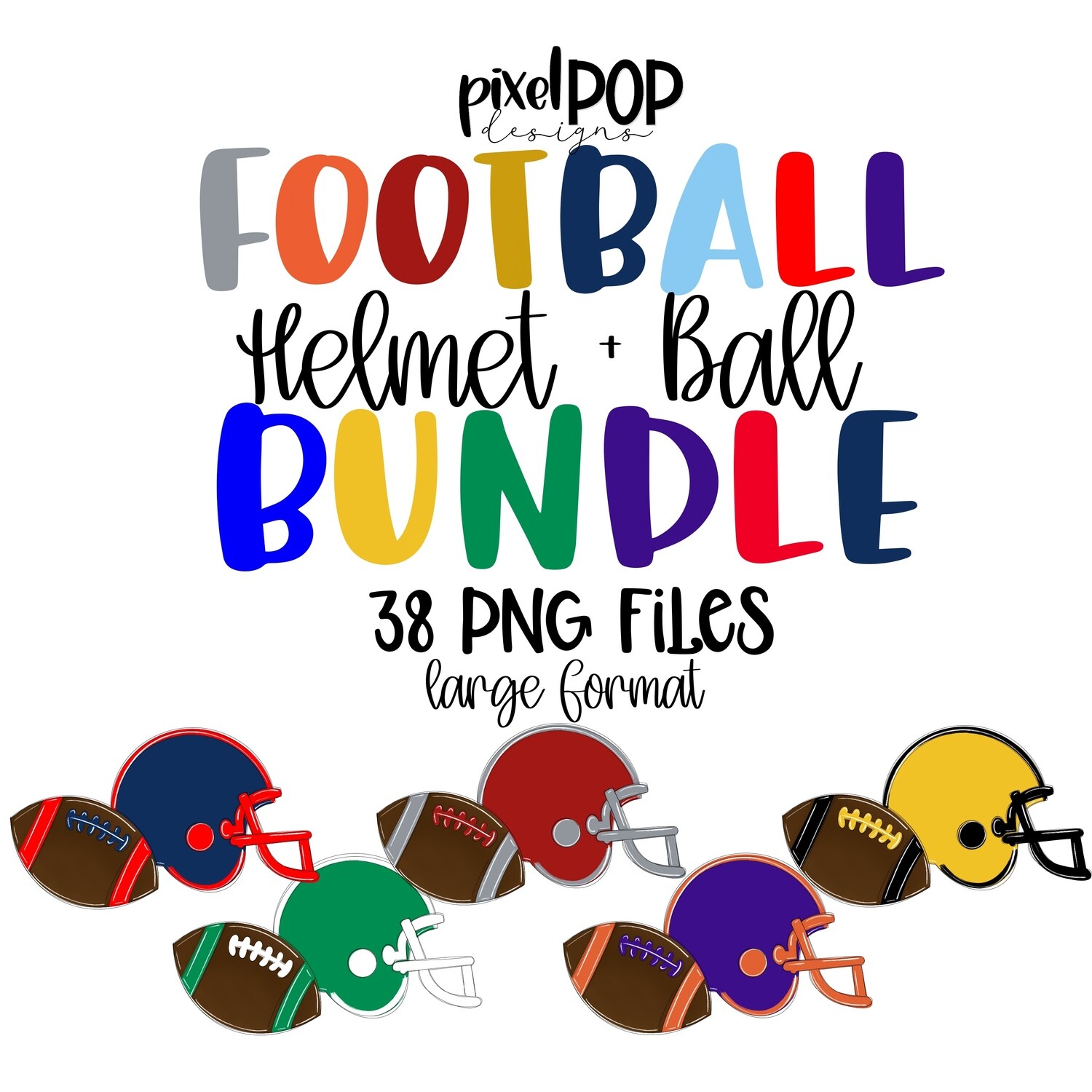 Football and Helmet Bundle - 38 PNGs