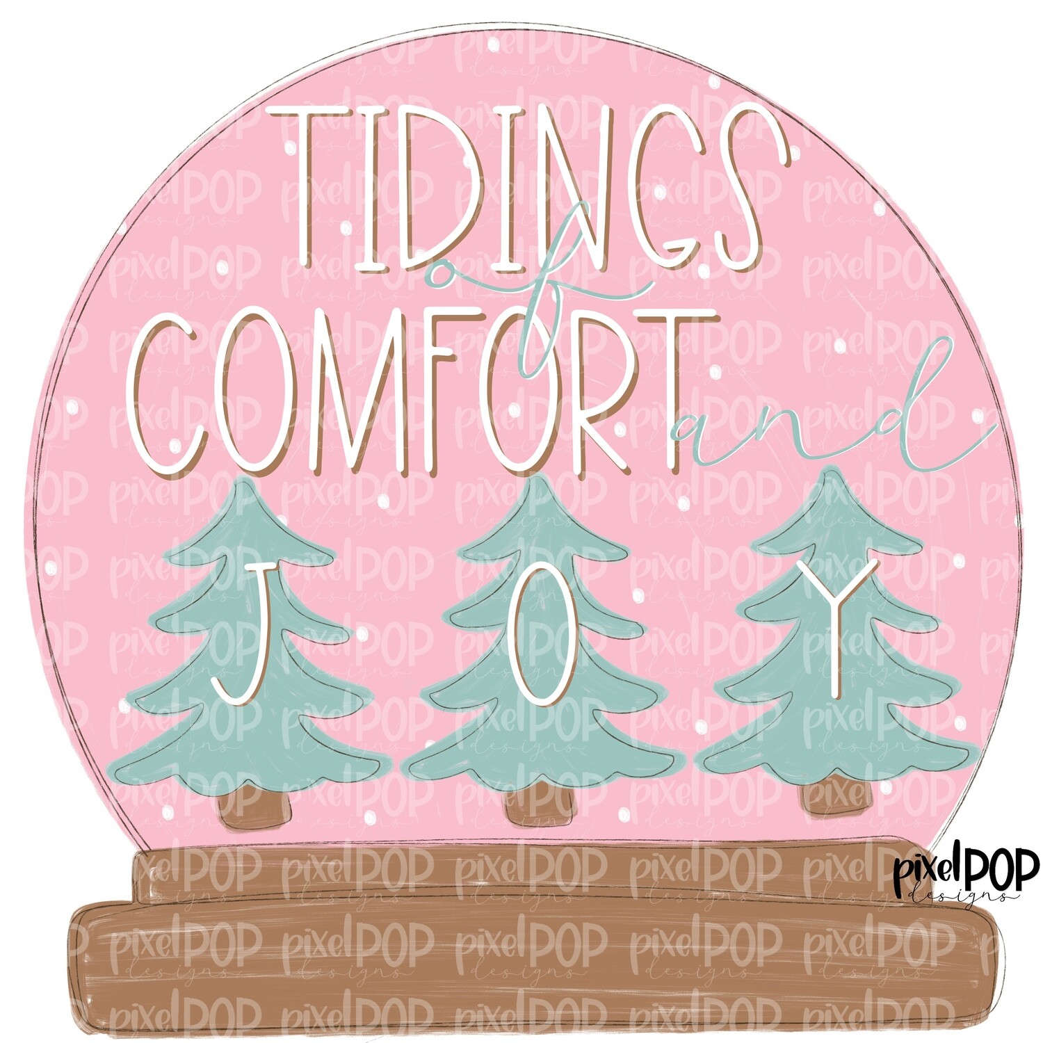 Tidings of Comfort and Joy Trees PNG | Christmas Tree Design | Hand Painted Design | Sublimation PNG | Digital Download | Printable Artwork