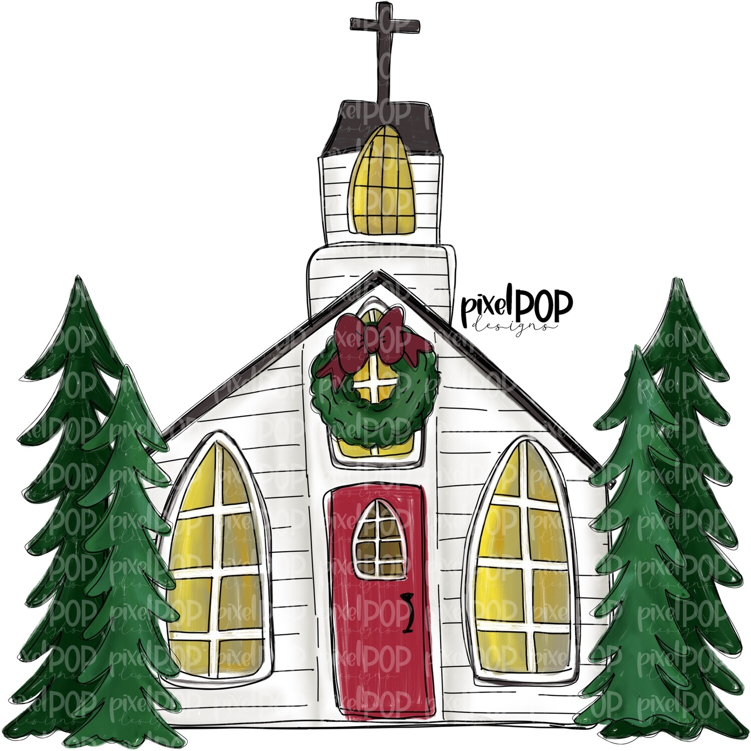 Christmas Holiday Church Art PNG | Christmas Design | Church Art | Sublimation PNG | Digital Download | Printable Artwork | Christmas Art