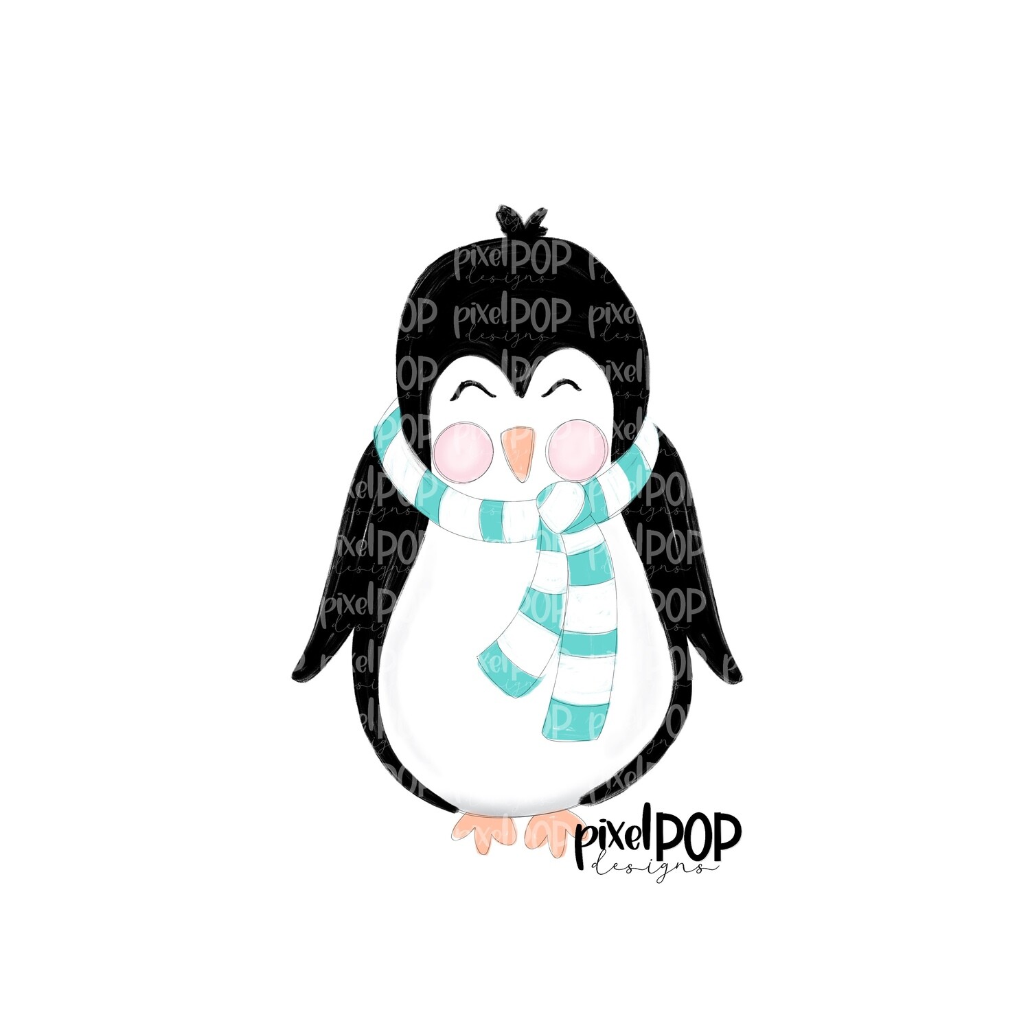 Penguin Boy with Scarf PNG | Penguin Digital | Christmas Digital | Winter | Christmas Art | Snow | Digital Download | Printable Artwork