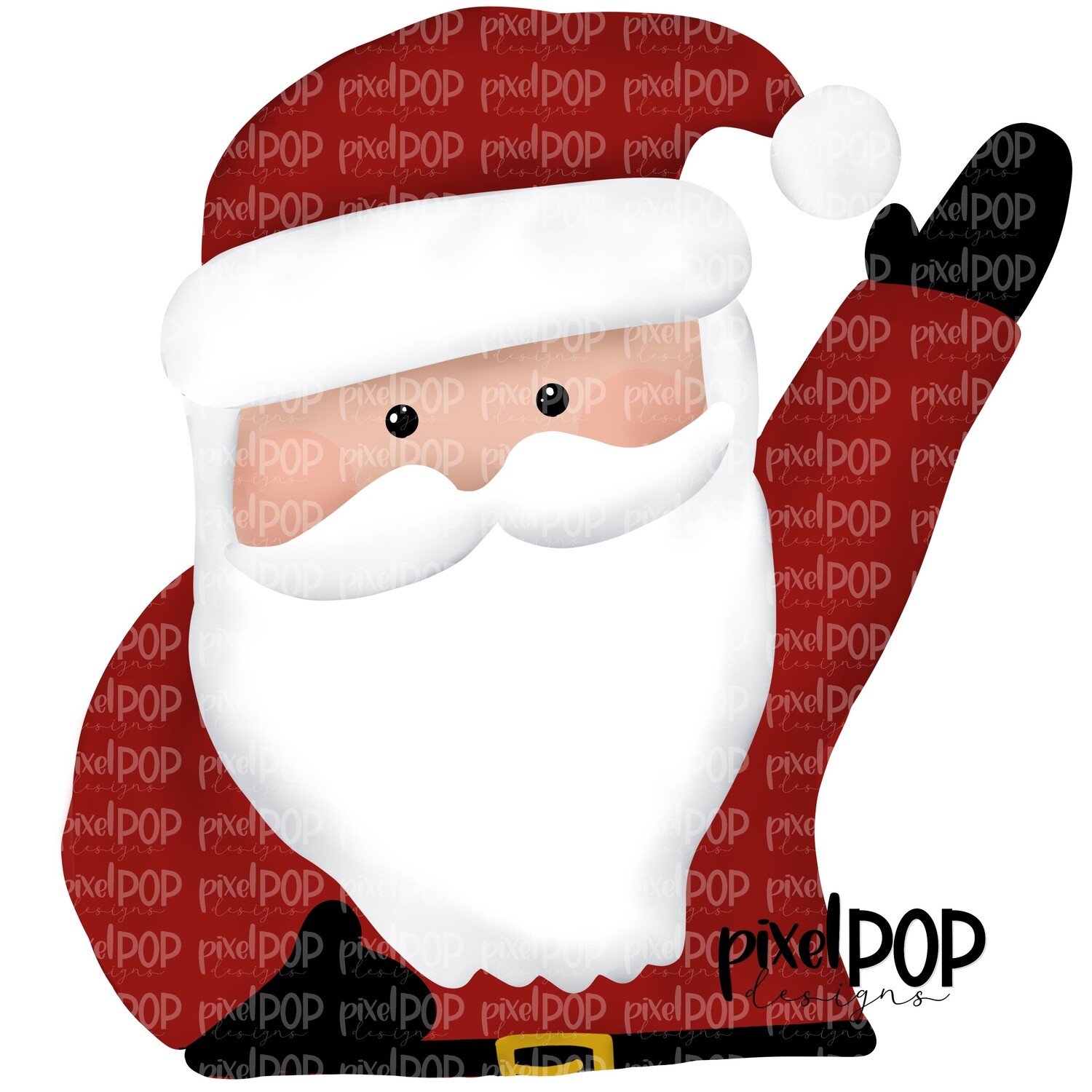 Santa Claus Waving PNG | Christmas Sublimation | Santa | Santa Clip Art | Christmas | Digital Download | Printable Artwork | Art
