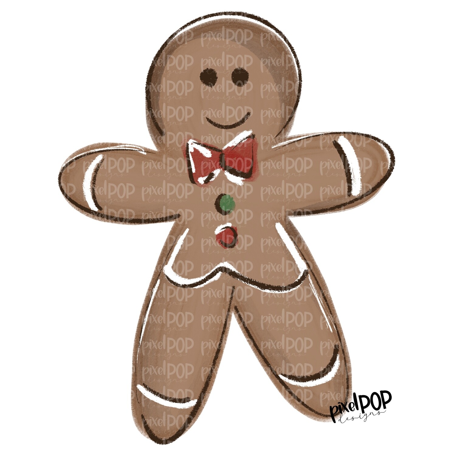 Gingerbread Gouache Boy PNG | Christmas Sublimation | Christmas Cookie Design | Christmas Clipart | Digital Download | Printable Artwork