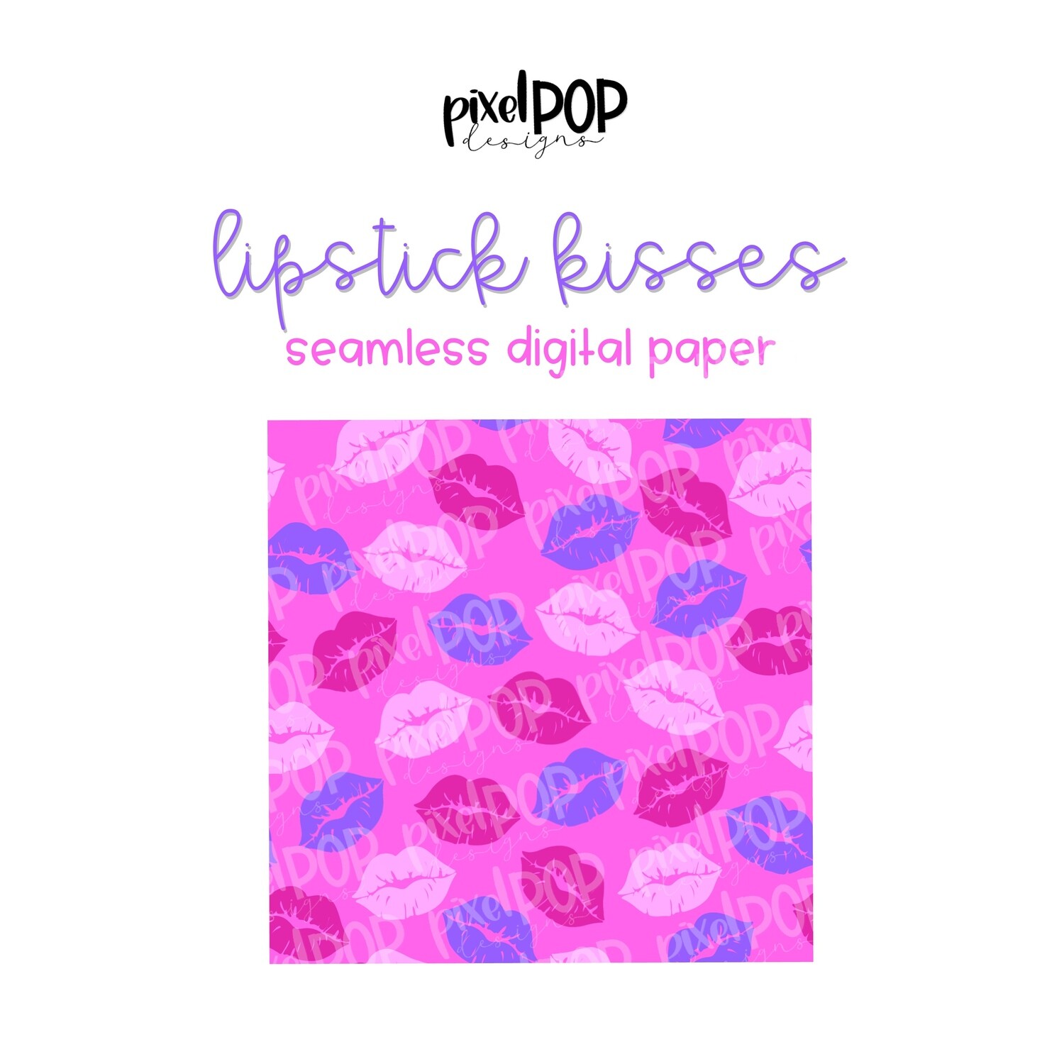 Lipstick Kisses Valentine Seamless Digital Paper PNG | Lips Digital | Fall Paper | Sublimation PNG | Digital Download | Digital Scrapbooking