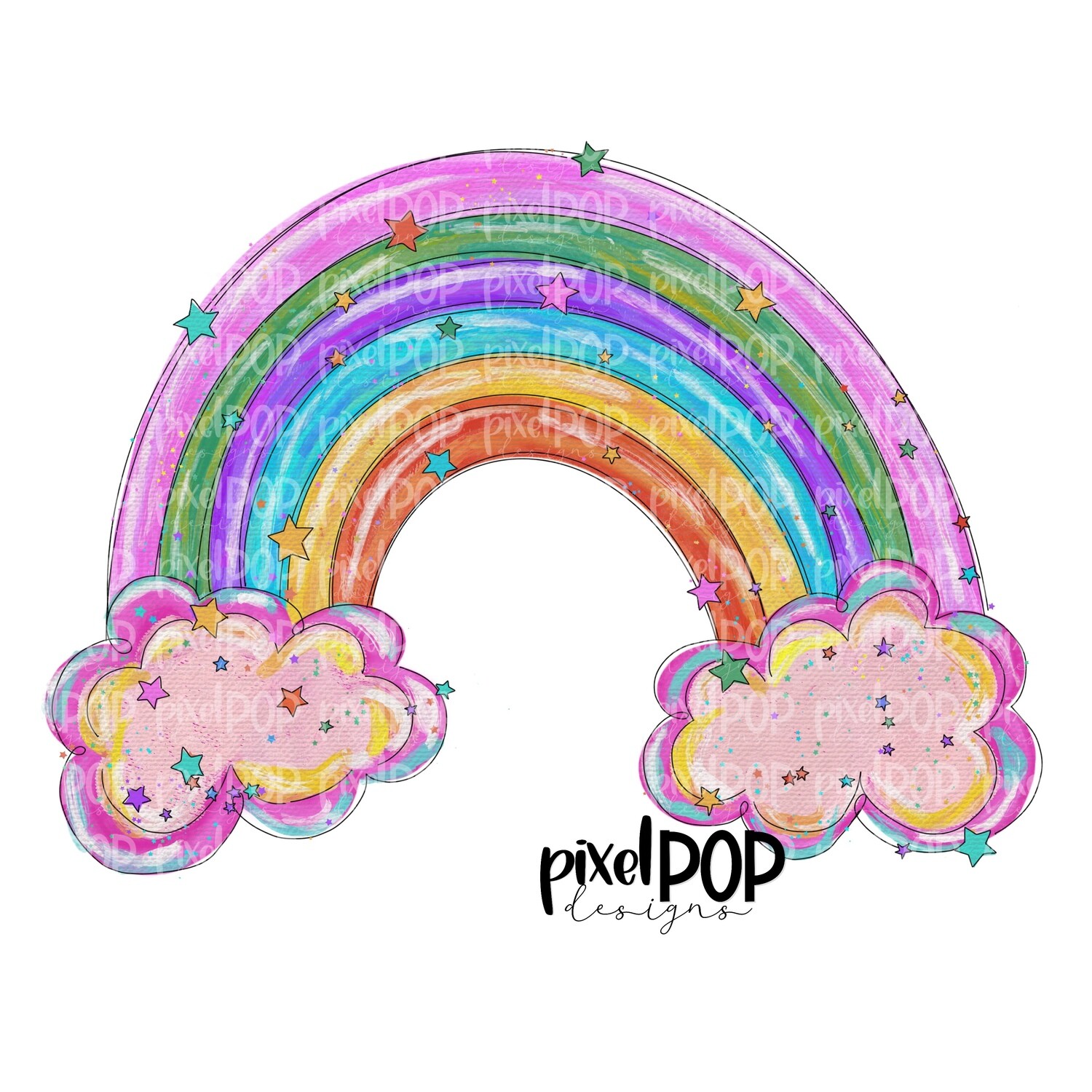 Artsy Rainbow PNG | Rainbow | Miscarriage Infant Pregnancy Loss | Hand Drawn | Sublimation | Digital Download | Printable Art | Clip Art