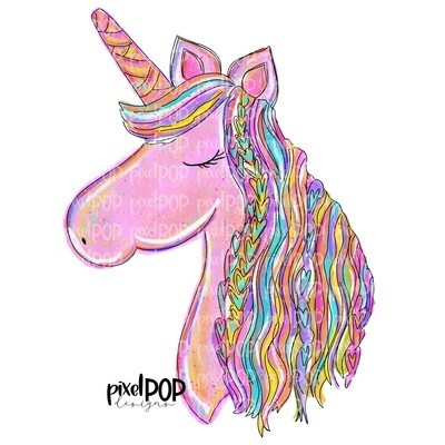 Colorful Painted Unicorn PNG | Unicorn Digital Art | Fantasy Unicorn Hand Drawn | Sublimation | Digital Download | Printable Art | Clip Art