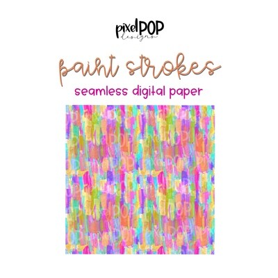 Paint Strokes Seamless Digital Paper PNG | Floral Art | Hand Painted | Sublimation | Floral Digital Download | Digital Scrapbooking Paper