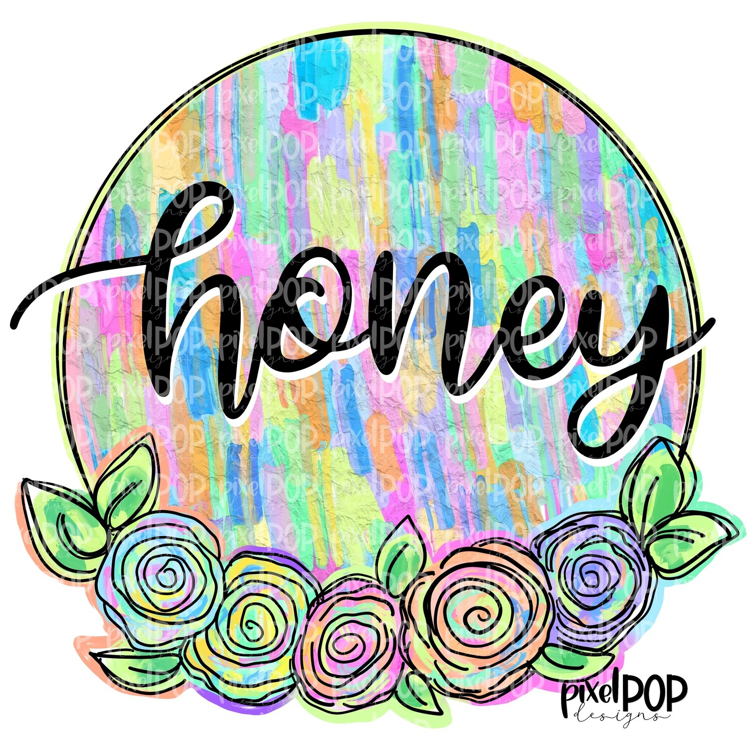 Honey Textured Flowers Mother's Day Sublimation Design PNG | Hand Drawn PNG | Sublimation PNG | Digital Download | Printable Art | Clip Art