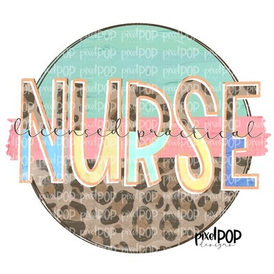 Licensed Practical Nurse LPN Leopard and Mint PNG | Sublimation | Hand Drawn Art | Practical Nurse PNG | Medical Clipart | Digital Download
