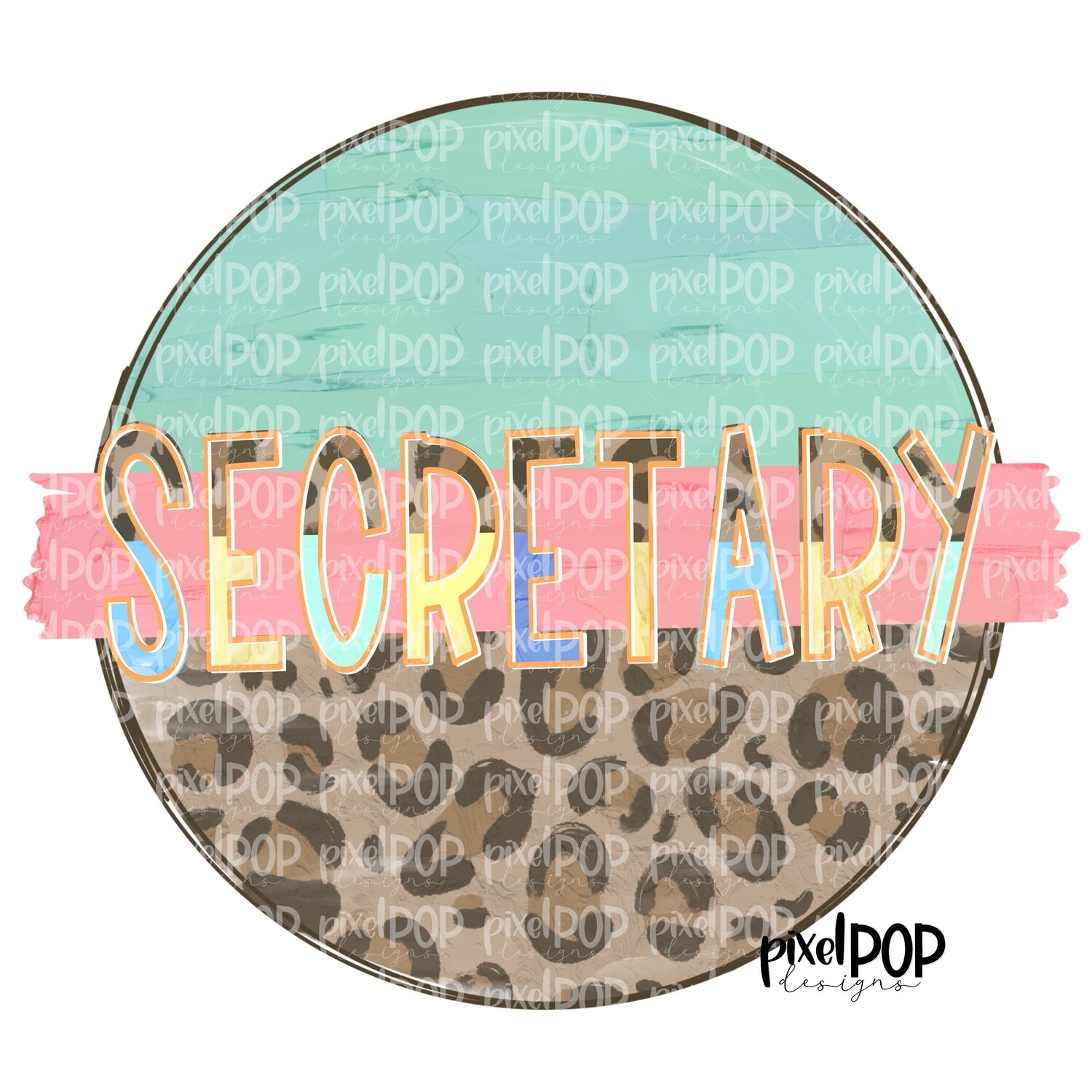 Secretary Leopard and Mint PNG | Secretary Design | Secretary Digital | Hand Painted | Digital Download | Printable