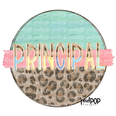 Principal Leopard and Mint PNG | Principal Design | Principal Digital | Hand Painted | Digital Download | Printable