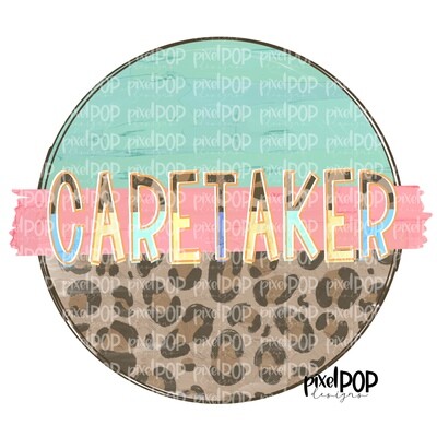 Caretaker Leopard and Mint PNG | Caretaker Design | Caretaker Digital | Hand Painted | Digital Download