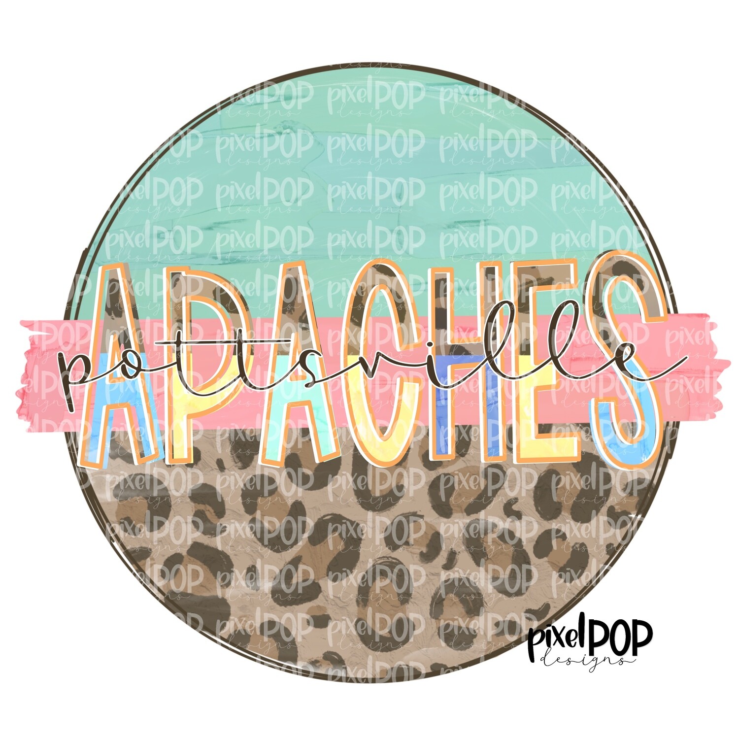 Custom Leopard Print Circle with Banner Image Request