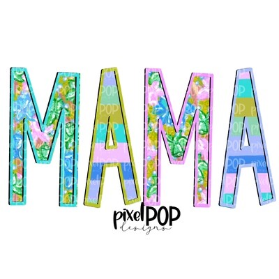 Mama Floral and Stripe Design PNG | Mama Art | Mama Design | Hand Drawn PNG | Sublimation PNG | Digital Download | Mother's Day | Art