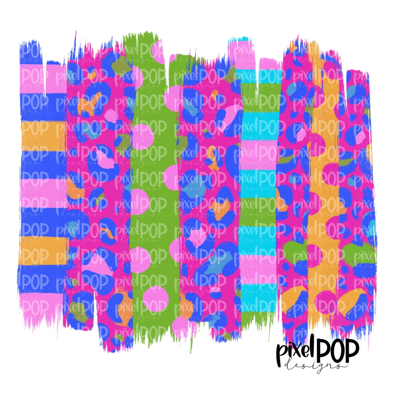 Wild and Free Leopard Stripe Dot Leopard Print Brush Stroke Background Design PNG | Transfer | Digital Print | Printable | Clip Art