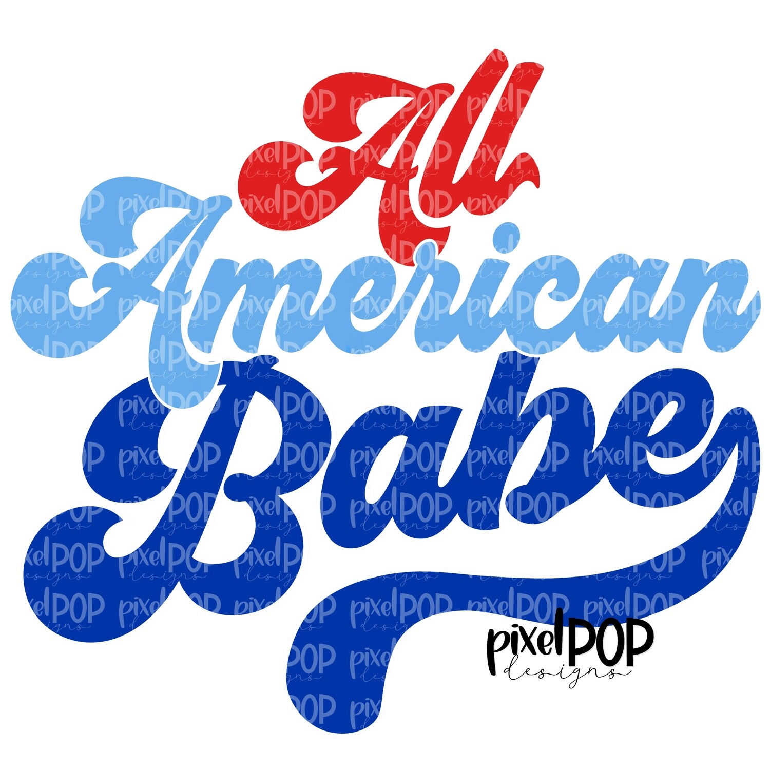 All American Babe PNG | July 4 | Hand Painted Sublimation Design | Independence Day Digital Art | Printable Art | Clip Art