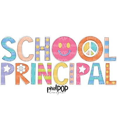 Peace Love School - School Principal PNG Design | School Design | Sublimation | Digital Art | Digital Download | Printable