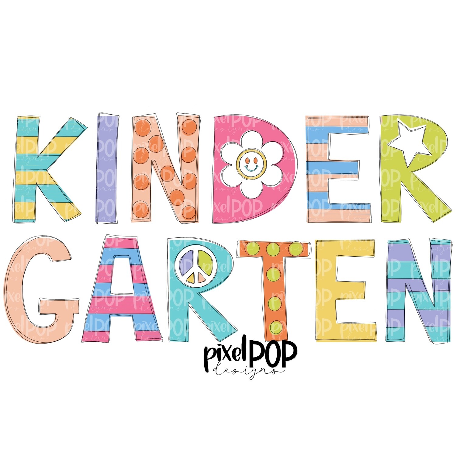 Peace Love School - Kindergarten PNG Design | School Design | Sublimation | Digital Art | Digital Download | Printable