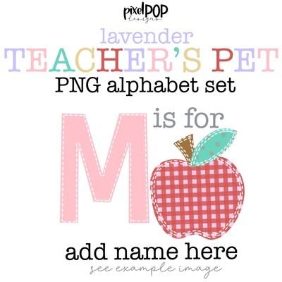 Teacher's Pet PNG Alphabet Letter Set PINK | Alphapack Font | PNG | Sublimation Doodle Letter | Font Set | Transfer Letters